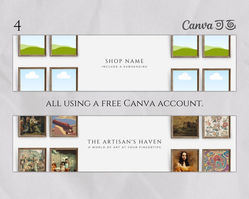 Wall Art Banner Mockup Etsy Shop Banner Mockup Frame Mockup Etsy