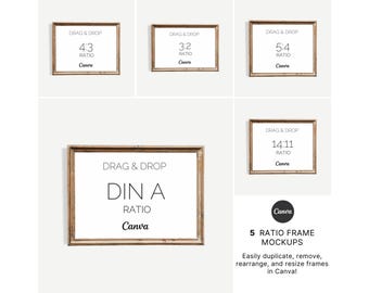 Horizontal Frame Mockup Canva Template: Scandinavian Style (Digital Download)