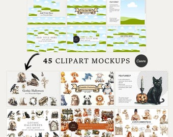 Etsy Listing Mockup Templates: Canva Clipart, Drag-and-Drop (PDF)