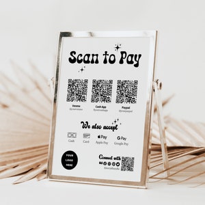 Scan to Pay Sign Template: Printable Payment Options (Digital Download)