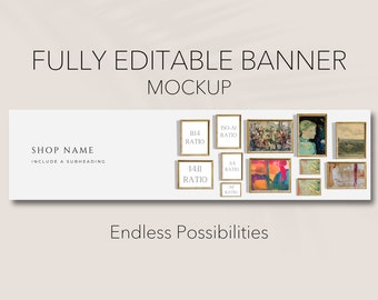 Etsy Shop Banner Mockup: Frame & Poster Mockup (Canva Editable)
