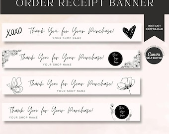 Etsy Shop Order Receipt Banner Template: Customizable Canva Design (Digital Download)