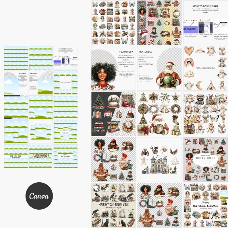 Canva Clipart Mockup Templates: Etsy Listing Images (Digital Download) image 6