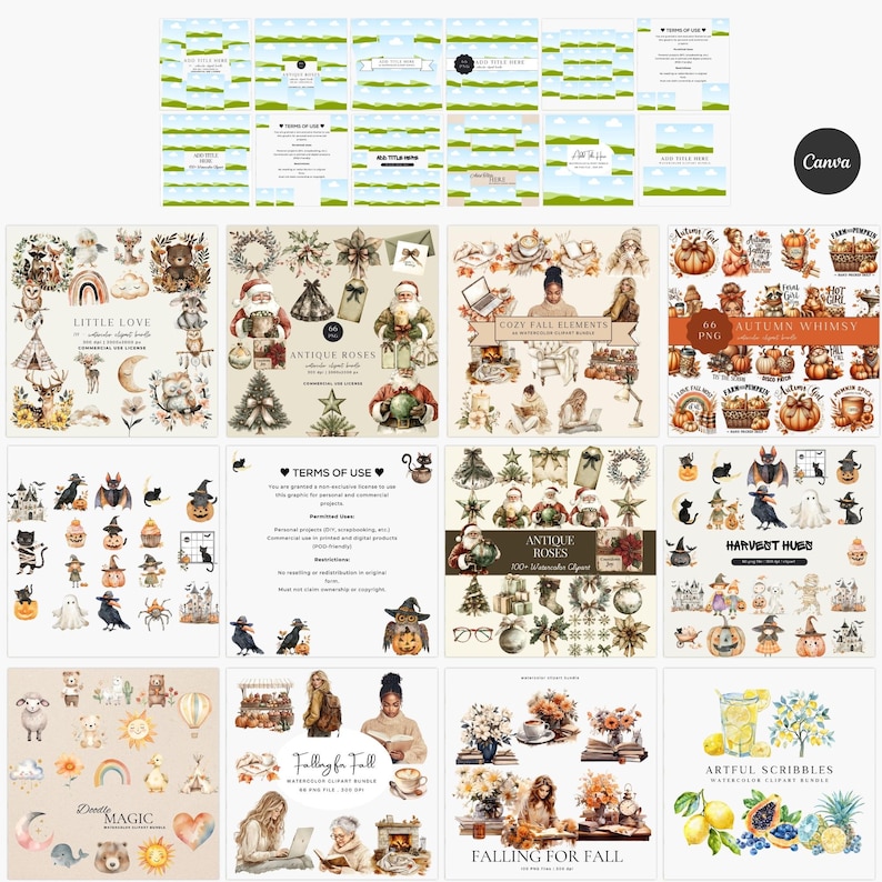 Canva Clipart Mockup Templates: Etsy Listing Images (Digital Download) image 5