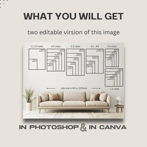 Wall Art Size Guide: Multiple Ratios Canva/photoshop Template - Etsy