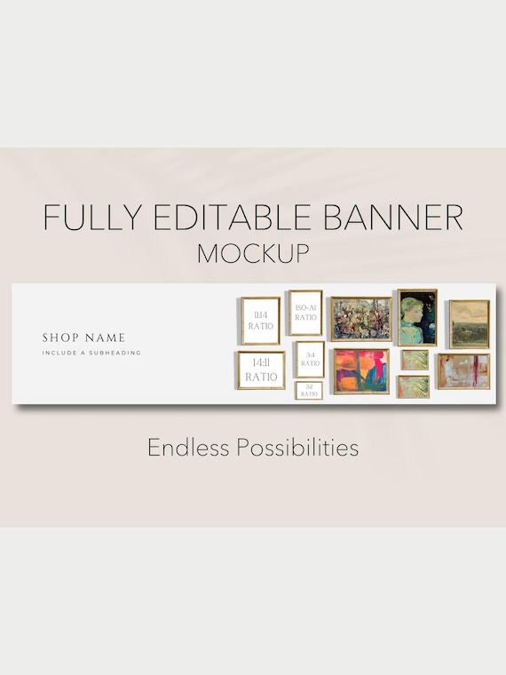 Etsy Shop Banner Mockup: Frame & Poster Mockup (Canva Editable)