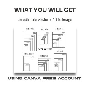 Vertical Wall Art Size Guide: Editable Canva Template (PDF) - Etsy