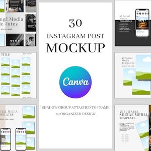 Instagram Post Mockups with Canva Templates | Digital Product Mockups | Etsy Listing Mockup template