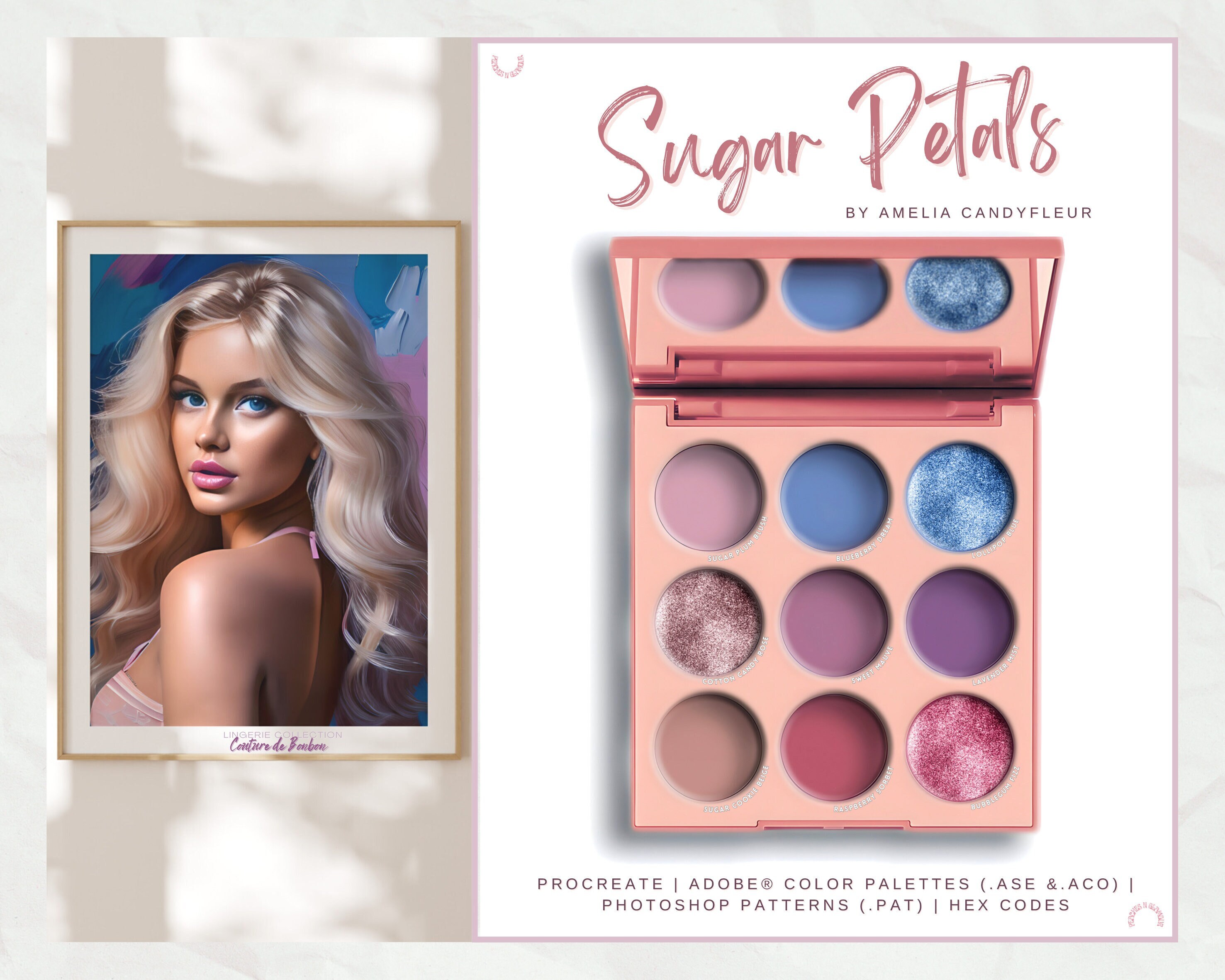 Sugar Petals Procreate Color Palette HEX Codes Digital Download Color ...