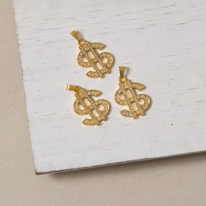 Guldfärgad dollartecken hundhalsbandsberlock: Bling husdjurssmycken