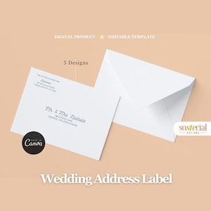 Wedding Address Labels Editable Template, Wedding Envelope Template, Guess Address Labels, Digital Product