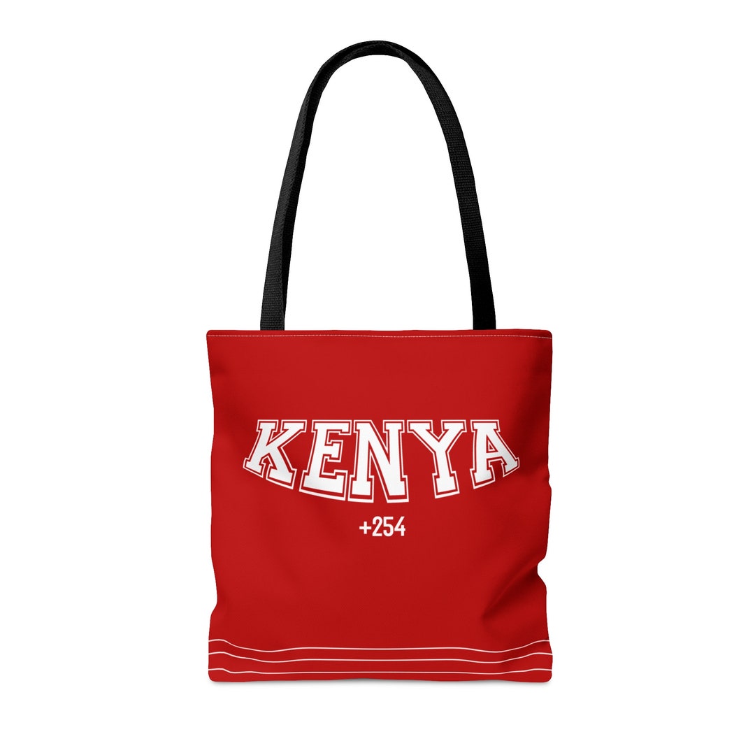 Kenya Reusable Tote Bag Varsity Style Tote Bag Kenya Style Gift for Kenyan Kenyan Varsity Style