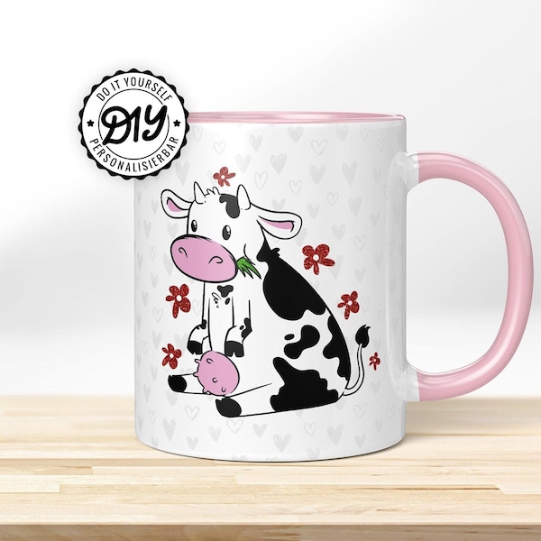 Ich liebe Kühe » Motivtasse. Bedruckte Kaffeetasse | Kaffeebecher mit liebevollem Kuh-Design bedruckt – Lustige Kuh-Tasse, schönes Geschenk!