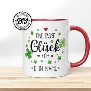 Kaffeetasse mit Namen Becher mit Spruch Kaffeetasse Keramik personalisiert Geburtstags Geschenk Beste Freundin Abschiedsgeschenk Rot