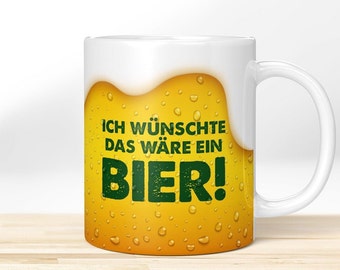 Bierwunsch » Motivtasse. Bedruckte Kaffeetasse | Kaffeebecher mit witzigem Bier-Design bedruckt – Lustige Tasse, wunderschönes Geschenk!