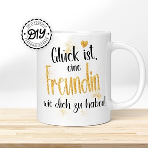 Mug with the saying "Happiness is having a friend like you!" » Gift for your girlfriend for her birthday, Christmas or just because!