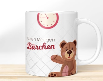 Guten Morgen Bärchen » Motivtasse. Bedruckte Kaffeetasse | Kaffeebecher mit Design-Aufdruck – Lustige Tasse fürs Büro, schönes Geschenk!