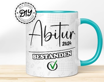 Regalo para graduación/graduación de secundaria 2024 | Regalo de graduación individual para graduarse | ¡Copa ABI de alta calidad que se puede personalizar con un nombre!