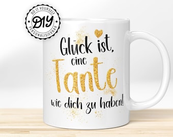 Mug with the saying "Happiness is having an aunt like you" » A lovely gift for your aunt for her birthday, Christmas or just because!