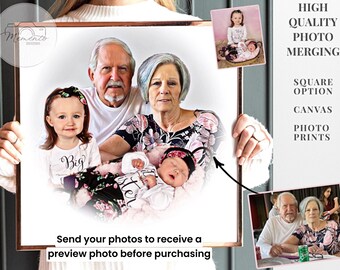 Photo edit merge | add deceased to photo | photo edit print | personalised photo edit | add person to photo | Mother’s Day | square option