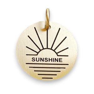 Sun Dog ID Tag: Personalized Pet Collar Tag, Engraved Brass
