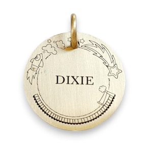 Comet Dog ID Tag, Shooting Star Pet ID Tags, Personalized Dog Collar Tag, Pet Name Tag, Engraved Dog Tag, Space Themed Dog Tag
