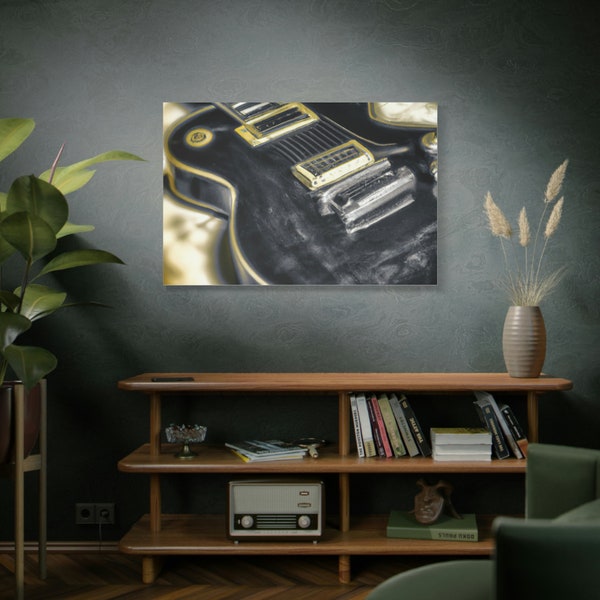 Vintage Electric Guitar Canvas Art Print - A Beautiful Homage to Music and Craftsmanship, Adding a Touch of Rock 'n' Roll Style to Your Home