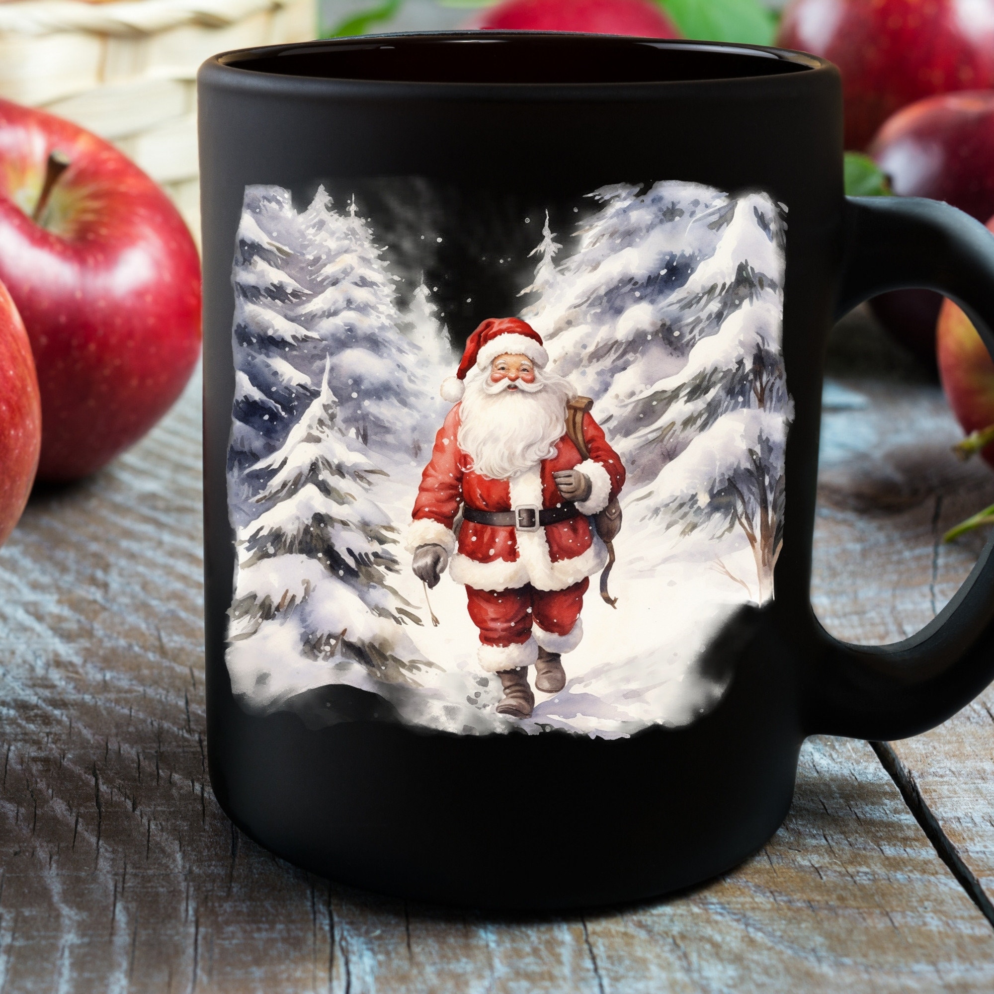 87 Watercolor Santa Clipart Santa Claus PNG Bundle Cute Christmas ...