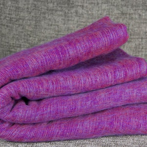 Manta de lana de yak cálida tejida a mano, manta para sofá cama, meditación, chal para hombre y mujer, bufanda púrpura