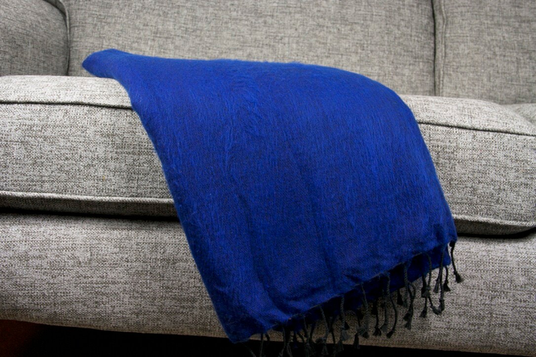 Yak Wool Blanket Throws Sofa Bed Spread Meditation Mens Ladies Shawl
