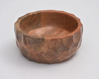 Foresthaven Handmade Small Wooden Serving Bowl for Fruits and Salads - (Brown, 12x12x5.5 cm)