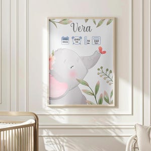 Foto nascita/Foglio nascita. Quadro personalizzato per neonati e bambini. Decorazione della cameretta dei bambini, quadro personalizzato per bambini