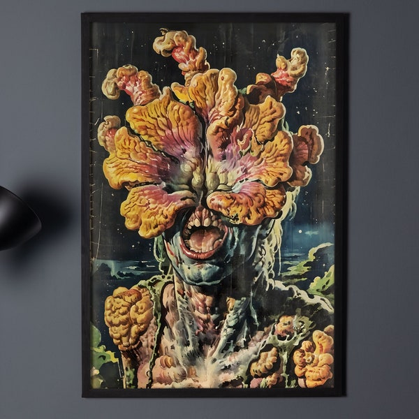 The Last of Us Clicker infected Poster - Retro Comics Art Style for Gaming Room Decor - Movie Enthusiast Gift - Nostalgic Home Decor