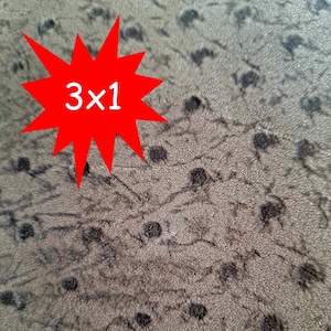 Brown ostrich print suede leather 2 mm. Pre-cut 30x30 cm, perfect for small projects, crafts and hobbies, high quality