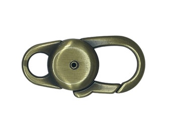 Carabiner, hook, clasp, hook, aged gold, bronze. Made of high-quality, strong, hardened alloy metals.
