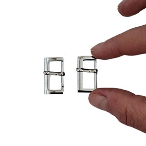 Buckle (x2) rectangular 20 mm. Silver, high quality. minimalist design.