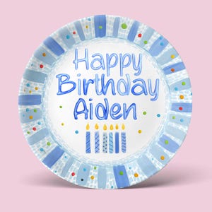 Personalized First Birthday Plate – Custom Baby Ceramic Plate – 1st Birthday Keepsake Gift for Boy or Girl – Toddler Gift Idea P625SOG0