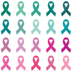 100 Solid Color Cancer Ribbon Clip Art, Rainbow Colorful Breast Cancer Clipart, Awareness Png, Hope Printable Digital Be Strong Clip Art Png