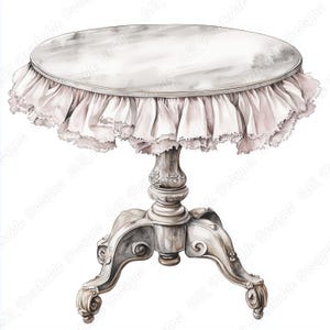 Table Ruffles Vector Vintage Table Clip Art, Ruffles Image Set (digital Download) - Etsy