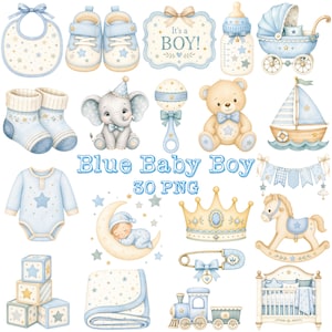 Baby Aquarell PNG Clipart, Babyparty, Gender Reveal Party, Kinderzimmer Bild (Digitaler Download)