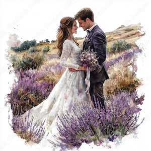 20 Noivos Em Frente A Paisagem Clip Art, Imagem Para Imprimir De Casal De Casamento, Download Digital, Pacote De Papel De Scrapbooking JPG