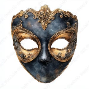 20 clipart masque de mascarade, image imprimable masque gothique, masque vénitien en téléchargement numérique, masque boule vintage Scrapbooking papier craft JPG ensemble