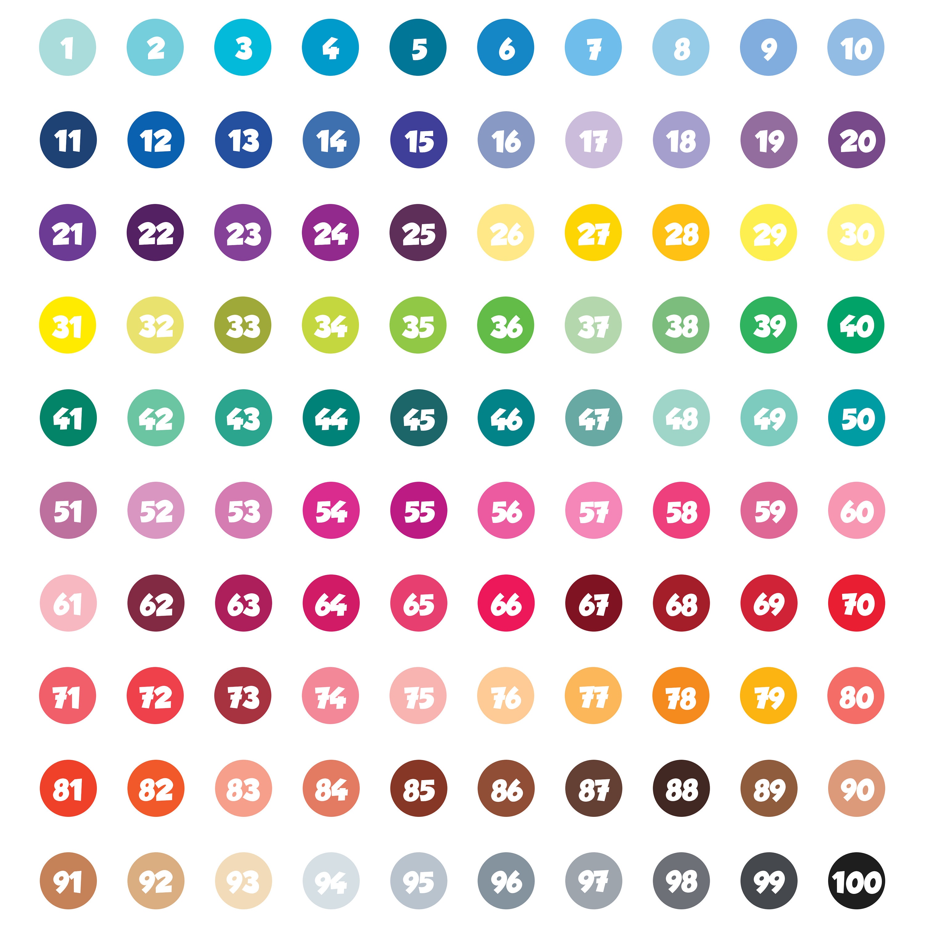 Rainbow Solid Color Digital Paper Pack, 12x12 Scrapbook (digital ...