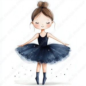 Watercolor Ballerina Clip Art, Ballet Girl Printable Images (JPG Bundle ...