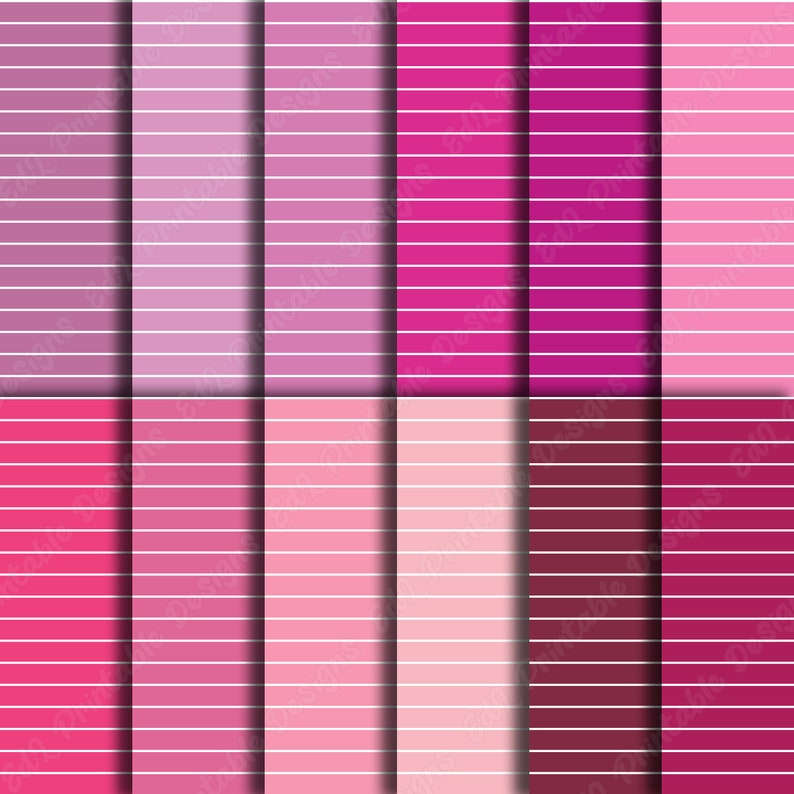 100 Color Thin Stripes Digital Paper, Seamless Line Art Pattern ...