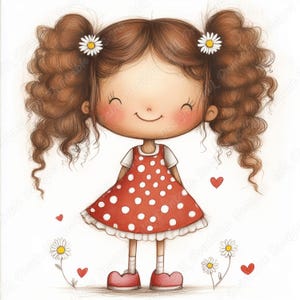 20 imágenes prediseñadas de niñas felices, imágenes imprimibles de niños pequeños en acuarela, descarga digital de niños pequeños adorables, conjunto de manualidades con papel para álbumes de recortes en formato JPG