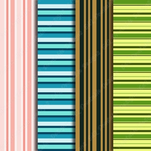Colorful Stripes Digital Paper, Lines Printable Background, Striped ...