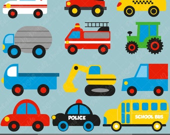 Digital Cars Clipart, Printable Auto (PNG Digital Download)