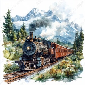 20 Vintage Steam Train Clip Art, Old Train Printable Images, Nostalgic Train Digital Download, Antique Railway Scrapbooking Paper Crafts JPG