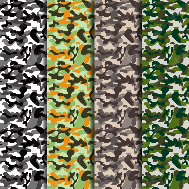 Colorful Camouflage Digital Paper, Seamless Camo Patterns (digital ...
